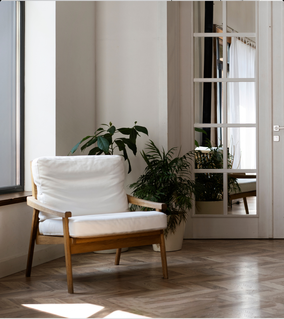A white clean chair