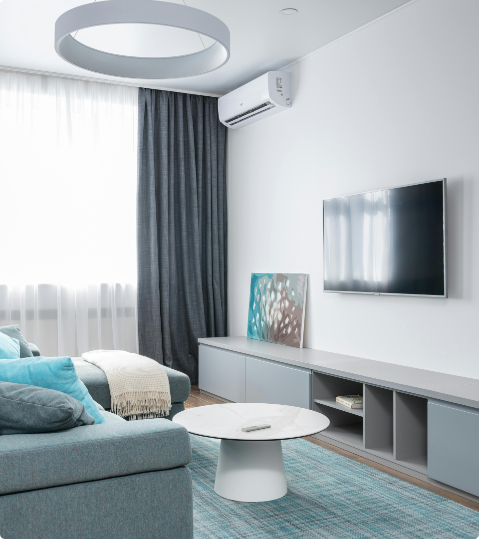 a clean living room