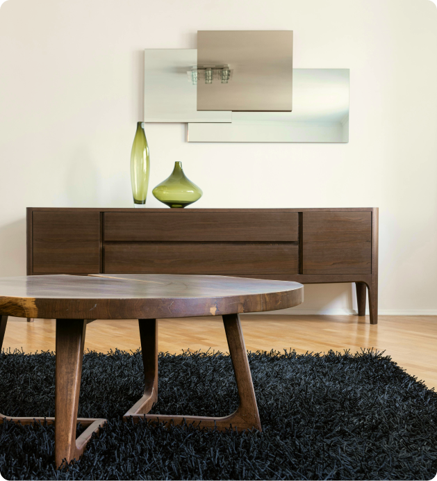 Modern living room with furniture